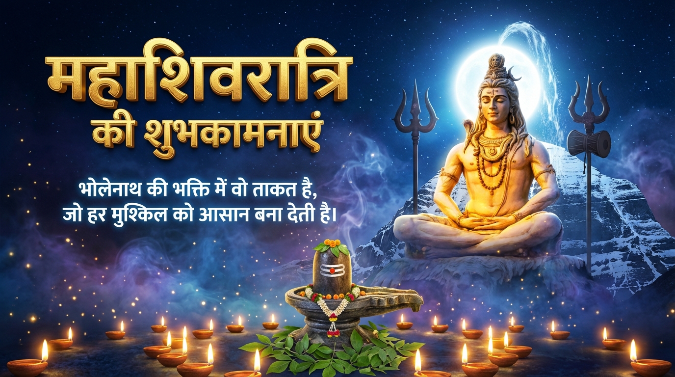 Best Maha Shivratri Shayari 2026 image in Hindi, Mahadev HD wallpaper
