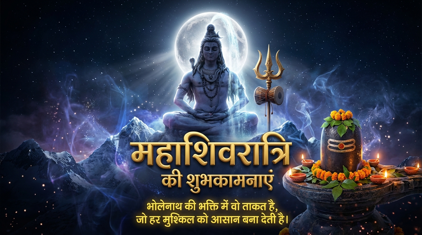 Best Maha Shivratri Shayari 2026 image in Hindi, Mahadev HD wallpaper