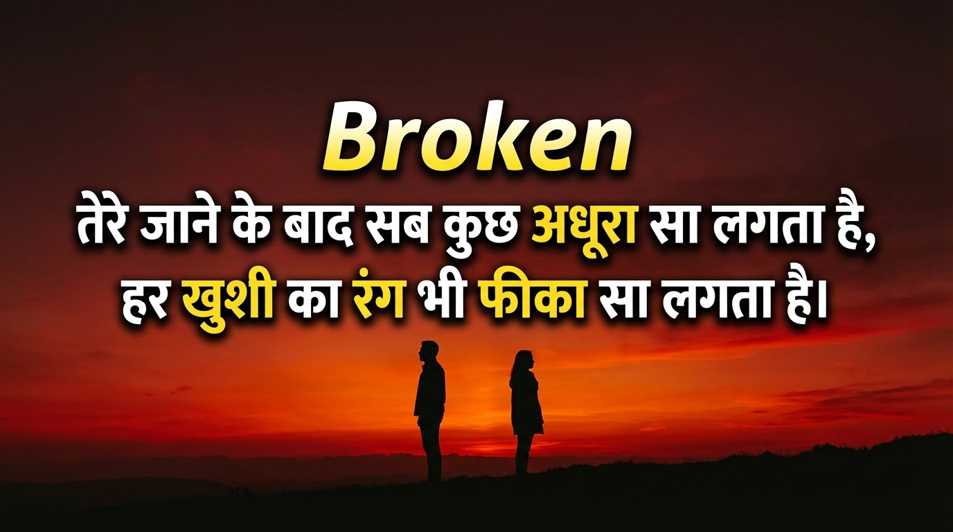 Heart touching breakup shayari image in Hindi