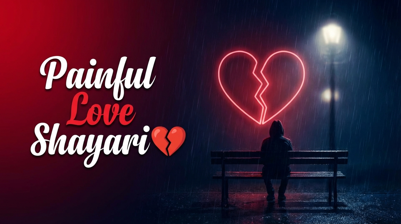 Painful Love Shayari in Hindi broken heart rainy night featured image