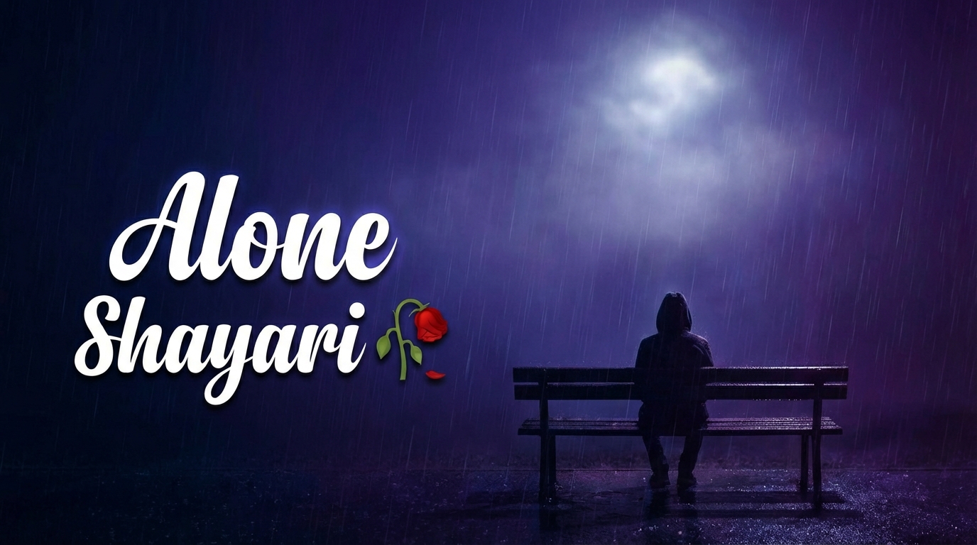 Alone Shayari in Hindi lonely person night moonlight featured image