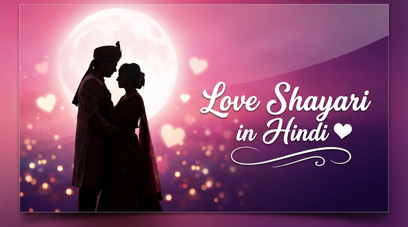 Love Shayari in Hindi romantic couple moonlight featured image