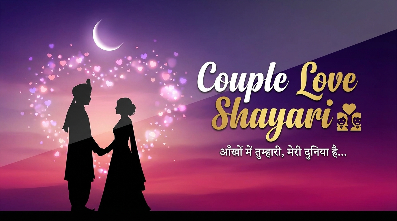 Couple Love Shayari in Hindi romantic couple moonlight featured image
